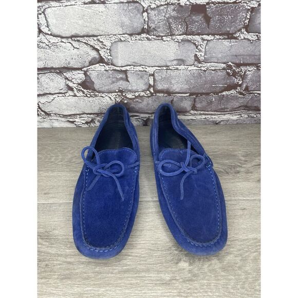 Alexander Trend Blue Suede Moccasins Driving Loafers Shoes Men’s Sz 12M US/45EU - Picture 1 of 16
